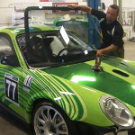 Porsche Rally Car Windshield Replacement at Kelly Moss Motorsports in Madison, WI