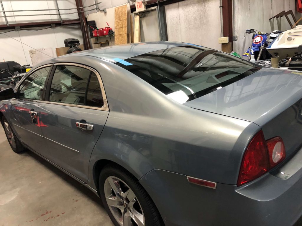 2008 Chevy Malibu cracked windshield replacement, Back Glass replacement, Driver front and rear door glass Replacement
